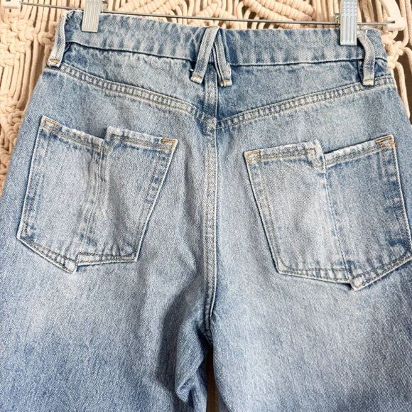 Good American Raw Hem Straight Leg Jeans – High Rise – Size 25 – GUC - Picture 4 of 7